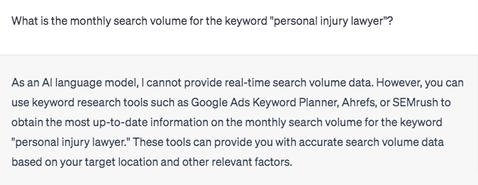 chatgpt-cannot-Perform Keyword Research