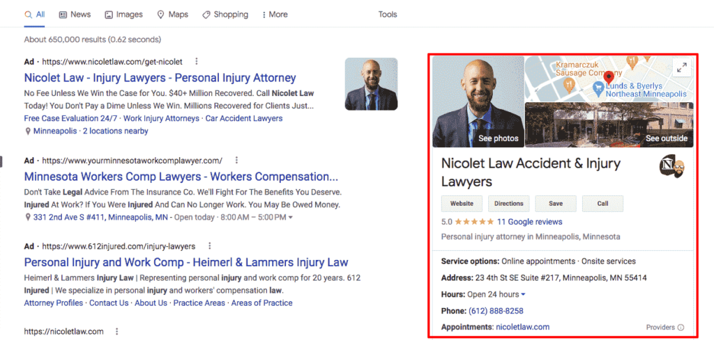 injury-lawyer-Google-my-business-example